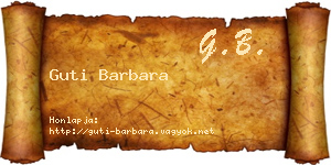 Guti Barbara névjegykártya